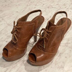 BCBC peep toe platform slingback heels